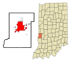 Vigo County Indiana Incorporated and Unincorporated areas Terre Haute Highlighted